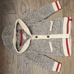 Kids Roots Cabin Hooded Cardigan Sweater